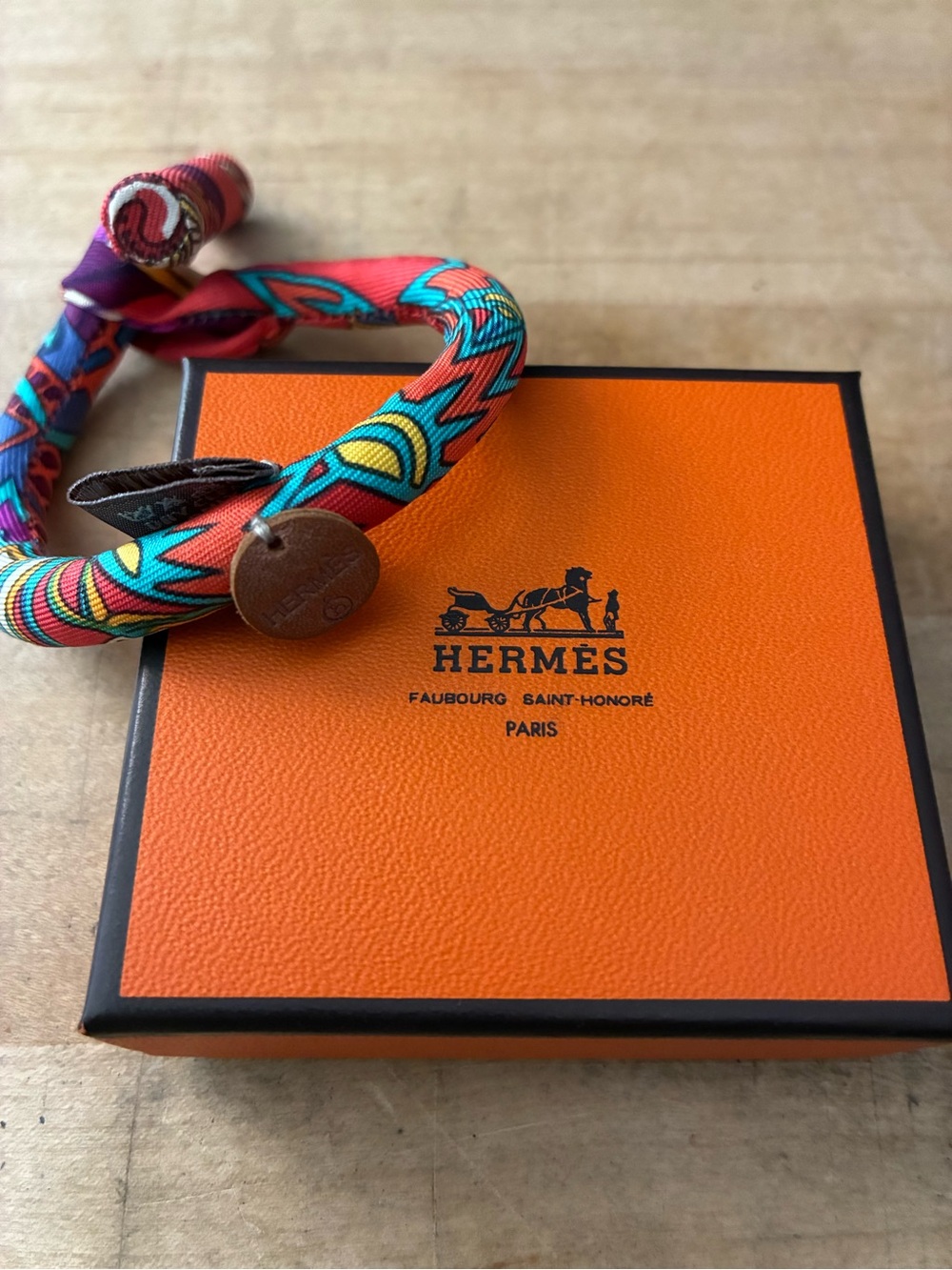 Hermes Petit H Silk Soie Toggle Bracelet!